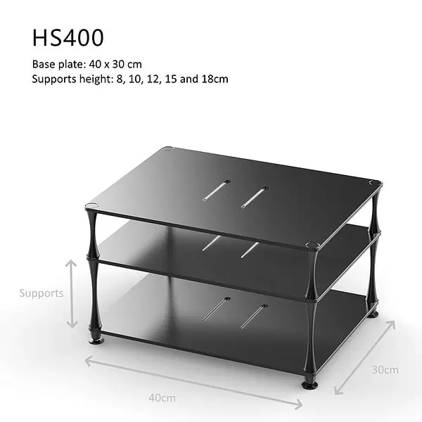 DDHiFi - HS400 HiFi Rack Aluminium Silver & Black (400mmx300mm)