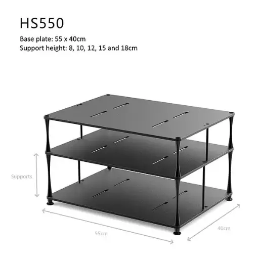 ddHiFi - HS550 HiFi Rack Aluminium Zilver & Zwart (550x400mm)